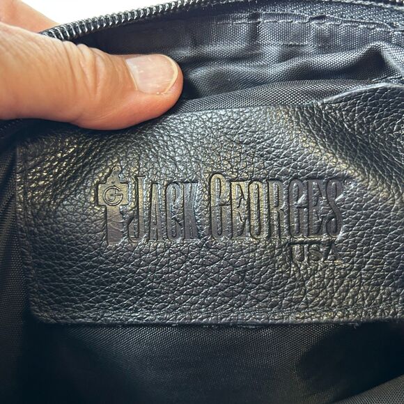 Jack Georges Black Cognac Croco Embossed Flap Front Crossbody Shoulder Bag - Picture 11 of 14